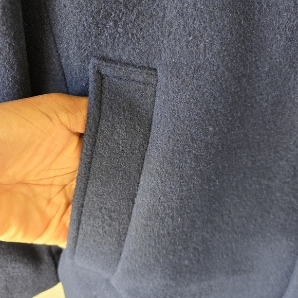 $395 Calvin Klein Long Coat 40 Mens Prosper Blue Wool Blend Heavy Old Money - Picture 7 of 16